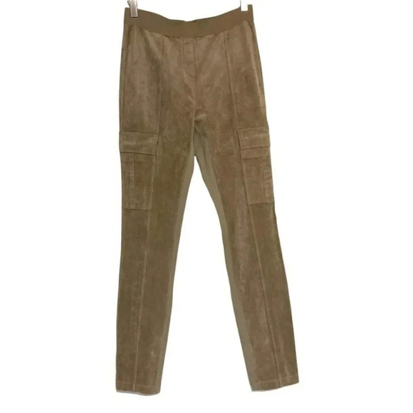 BCBG‎ MAXAZRIA XS tan faux suede trim leggings - Picture 1 of 5